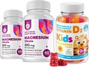 Vitamín D Gumičky pre deti a dospelých 2000 IU a horčíkové Gumičky - zdravé vitamín D3 doplnky 1000IU - Vegetariánska bezželatína Imunitná podpora s bezcukrovým horčíkom Pokojné žuvačky pre deti a dospelých