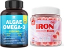 Vegánske železo Gummies & Plant-Based Algae Omega 3 1200mg doplnok