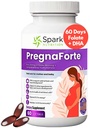 Pregnaforte 1 denne Prenatálne vitamíny pre ženy 2 mesiace: Kyselina listová, Rybí olej Omega 3 DHA/EPA, Vitamín D3, B6, Vitmain B12, C, E, vápnik, železo, horčík, Zinkový doplnok FSA HSA eligable multivitamín