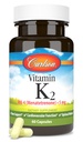 Carlson - vitamín K2, MK-4 (Menatetrenon), vitamín K doplnok, zdravie kostí a srdca, K2 vitamín, bez sóje, 60 kapsúl