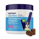 Vetnique Glandex Daily Probiotiká pre psy s prebiotikami na podporu zdravia Gut s fiberovými a digestívnymi enzýmami, probiotickými žuvačkami alebo powders (60ct Chews, Bacon Chews)