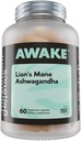 Huba Genetics Lions Mane & Ashwagandha Supplement Kapsule - Nootropné Huba pre mozog, pamäť a stres Relief 