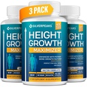 SILVERPEAKS Rast Kapsule na rast Taller - Výška rastu Maximizer s vápnikom pre kostnú silu - Made in USA - Natural Get Taller Supplement - Bez rastového hormónu - Balenie 3