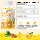Kalcium Magnézium Zinok Gumies s vitamínom D3, Ashwagandha Supplement - High Potency Enhanced Absorbtion - Ananás Flavor-90 Počet