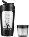 Electric Portable Protein Shaker fľaša pre hladké mixy  (čierna)