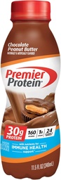 Premier Protein Shake, Čokoláda Arašidové maslo, 30g Bielkoviny, 1g Cukor, 24 Vitamínov a minerálov, Nutrienty na podporu imunitného zdravia, 11, 5 Fl Oz