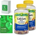 Vápnik Plus vitamín D, dospelé Gumičky, 500 mg, 1000 IU, rozmanité príchute, 100 Ct (2 balenia) Bundle s exkluzívnymi vitamínmi a minerálmi - A až Z - Lepší návod na Light & Spring (3 položky)