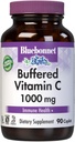 BlueBonnet Nutrition Pufrovaný vitamín C1000 mg Rastlinné kapsule Pufrovaný vápnik Askorbát pre Immune Health Soy Free Gluten Free NonGMO Kosher Dairy Free Vegan Rastlinné kapsule, Citrus, 90 Gróf
