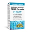 Prírodné faktory Ultimate Probiotic 24/12 Formula - Tráviace Zdravotná podpora Doplnková s probiotikami - Imunita & Gut Zdravotná podpora Supplement - 60 Vegetariánske kapsule (60 Servings)