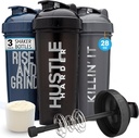 GOMOYO [3-Pack] 28-Ounce Shaker fľaša s akciou-Rod mixér 