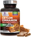 Organické Ceylon škorica Supplement 1800mg - Certified Organic Ceylon škorica Powder Pills - Energy & Heart Support for Women & Men, Bottled in USA, Antioxidant, Gluten Free, Non-GMO - 120 Kapsule