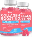 Collagen Posilnenie Gummies, Vegan Collagen Gummies pre ženy s L-lyzín, Amla, Biotin, Vitamín C, A, E, Collagen Booster Gummies Supplement for Hair Skin Nails
