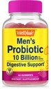 WellYeah probiotické Gummy pre mužov s 10 miliardami CFU, Obnoviť prírodné trávne vyváženie, Znížiť plyn, Bloating, a nepravidelnosť, Gluten Free, non-GMO, Vegetarián - 60 Gummy