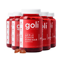 Goli Jablko Cider Ocot Gummy Vitamíny - 300 Počet - Vitamín B12, Želatína bez obsahu, Glutén bez obsahu, Vegan a Non-GMO