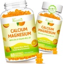 Kalcium Magnézium Zinok Gumies s vitamínom D3 a K2, vysoká absorpcia Magnézium Glycinát Draslík pre imunitné a pokojné nálady, Vegánska Orange chuť 120 Gumies