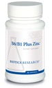 Biotics Research B6 B1 Plus Zinok dodávky Aktívne formy vitamínov B, 5 mg vysoko biologicky dostupných foriem zinku, Pomoc pri aktivite viac ako 300 rôznych enzýmov závislých od zinku 90 Kapsule