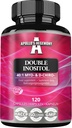 APOLLO'S HEGEMONY Double Inozitol 120 Vegan Kapsule - Myo-Inozitol + D-Chiro-inozitol v Optimal 40:1 Pomer - 615 mg v kapsule - 4 mesiace Supplement - Vitamín B8 Supplement