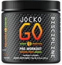 Jocko Fuel Pre Workout Powder s L-Citrulline, Nootropným a kofeínom pre vytrvalosť a vytrvalosť - Keto, Low Sugar Blend for Distance Running, Cycling, Jiu Jitsu - 30 Servings (Mango)