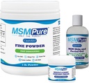 KALA ZDRAVIE MSMPure Starter Bundle s MSM jemný prášok 1lb, MSM svalová a kĺbová krém 2oz a MSM gél s organickým Aloe 8oz