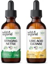 Wild & Organic Stinging Nettle Root Tinture 2 fl oz & Kyselina močová Cleanse Tinture 2 fl oz