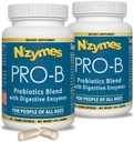Nzymes® Pro-B probiotiká a tráviace enzýmy pre trávivú rovnováhu, lepšie trávenie, poruchy trávenia a zápcha (180 Total Caplets) - Vyrobené v USA