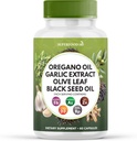 Superfood MD Oregano olej cesnak extrakt Olive Leaf Black Seed olej Astragalus- pre ženy a mužov- 60 Počet