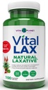Vital Planéta - Vital Lax Natural Laxative Cleanse Supplement pre príležitostné zápcha, s hydroxidom horečnatým, Slippery Elm, Aloe, a Triphala na podporu Bowel Pravidelnosť 100 Kapsule