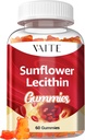 Slnečnica Lecithin Gummies 800mg - Vegan, Non-GMO, Soy-Free & Gluten-Free - Podpora Denná výživa, Easy-to-Digest Žuvačky pre dospelých, Laktačné doplnky, Prírodná Wellness podpora - 60 Vegan Gummy