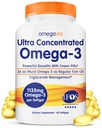 OmegaVia Ultra Concentrated Omega 3 Fish Oil Burples, 60 Softgels, Triple Strength Omega 3 Fish Oil Supplements, 1135 mg Pure Omega3, No Fishy Burps, High EPA DHA DPA, IFOS 5-Star
