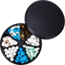 Kovové pilulky Dispenser Organizátor pilulky so 7 oddeleniami - Heavy Duty Anti-Mix pilulky Kontajner, veľké vodotesné denné pilulky Box pilulky Prípad pre vitamín, Medicína, Supplement, Rybí olej, 0.39lb (čierna)