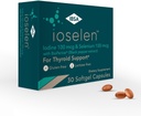Ioselen - Podpora štítnej žľazy Doplnok 100 mcg Selenium, 100 mcg Iodine, 5mg BioPerine - 30 Soft-Gel Caps pre zvýšenie biologickej dostupnosti a absorpcie - Gluten-Free, Laktóza-Free, bez cukru, non-GMO