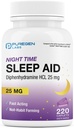 Puregen Labs Sleep Aid Caplets, Difenhydramine HCl 25mg - 220 Gróf 