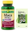 Generic Spring Valley Maca Root 500mg Kapsule, Organické Maca Root pre ženy a mužov + Exkluzívny VitaMax vitamín Guide (2 položky)