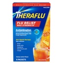 Theraflu Max Strength Daytime Flu Medicine for Flu Symptom Relief with Acetaminophen and Dextrometorfan HBr, Honey Lemon Ochutené - 6 prášok pakety