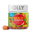 OLLY Multi + Probiotické dospelý Multivitamín Gummy, Tráviace a imunitného systému Podpora,* Žuvacie doplnok, Tropické Ochutené, 35 dní dodávky - 70 Počet