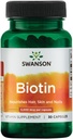 Swanson Biotin B7 Vitamín 5000 μg 30 kapsúl
