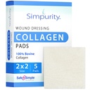 Collagen Dressing Pads - 2" x 2" 5 gróf Collagen Pads for Wounds - Non-adreent Collagen Dressing for Wound Care - Safe n' Simple Wound Care dodávky