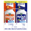 Vicks Kids DayQuil & NyQuil Cold & Cough Relief Liquid Co-Pack, bez umelých farbív a cukru, Multi-Symptom Relief of Cough, Dýchanie, Runny Nose, Muse, a hrudníka, pre vek 6+, 2x6oz