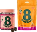 8 Zelené denné zelené Gumičky a lízatko, Energetická a imunitná podpora,Gluten-free, Vegan, Non-GMO, Žiadne umelé farby a príchute