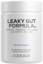 Codeage Leaky Gut Supplement, L-Glutamine, N-Acetylglukozamín, Probiotic, Butyric Acid, Polyphenols, Quercetin, DGL, Marshmallow Root, Berberine, BioPine, Carmon, Vegan, Non-GMO, 60 Kapsule