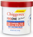 Chiggerex 2X Power First Aid Mediated Ointment for Chiggers, Mosquito Bites, Ticks and Bug Bite Relief with Aloe Vera & harmamile, 6 oz
