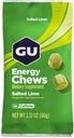 GU Energy Chews, Salted Lime Energy Gummies with Electrolytes, Vegan, Gluten-Free, Kosher, Caffeine-Free, and Dairy-Free On-The-Go Energy for Any Workout, 12 Bags (24 Servings Total)