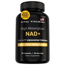 Vitálne vitamíny NAD doplnok - NAD+ (Nicotínamid Adenín Dinukleotid) pre mužov a ženy - vyrobené s lipozomálnou delivery - Cellular Anti-Aging podpora, energia, zameranie - 30-Deň dodávky