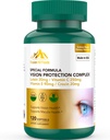 Luteín a Zeaxantin doplnky - 6 v 1 Vision Protection Complex s luteínom 20 mg, Zeaxantin, Astaxantín, Crocín, vitamín C & E, 120 Softgels, non-GMO, Gluten-free, podporuje zdravie očí