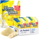 Nana Flakes 100% Pure Banana Flakes Medical Food Powder - zníženie príjmu tuku a prírodnej remedy pre hnačky a pálenie srdca - veľký zdroj bielkovín a vlákniny (25 jednosérové balenia)