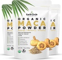 Earth Circle Organics Yellow Maca Root Powder, Natural Superfood, Pomáha s energiou, Hmotnosť, a ženská plodnosť - Vegan - 1 libra (Pack of 3)