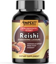 Reishi Mushrom Extract - Premium Quality, Iba ovocné telá, Antioxidant, Pmonotes dlhovekosť, Imunity Booster, Energy & Vitality, odstraňuje únavu, 90 Veg Caps.