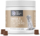 Omega Bite pre psy - Žuvací rybí olej doplnok s Omega 3 mastné kyseliny a vitamín E pre spoločné zdravie a zdravie kože a kože - 60 Počet