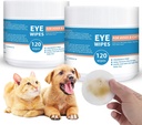 Psie a mačacie očné utierky - 240ct/2pack Pes Odstraňovač škvŕn Očné utierky - s harmóniou a čarodejnicou Hazel - 3,15" Presiaknuté a textúry pre oči
