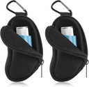 Astma Inhaler Nosič Nosič Neoprene Travel Inhaler Mini Vak pre L-Shaped Inhaler, Inhalátor nezahrnuté (čierna 2PCS)